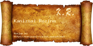 Kanizsai Rozina névjegykártya